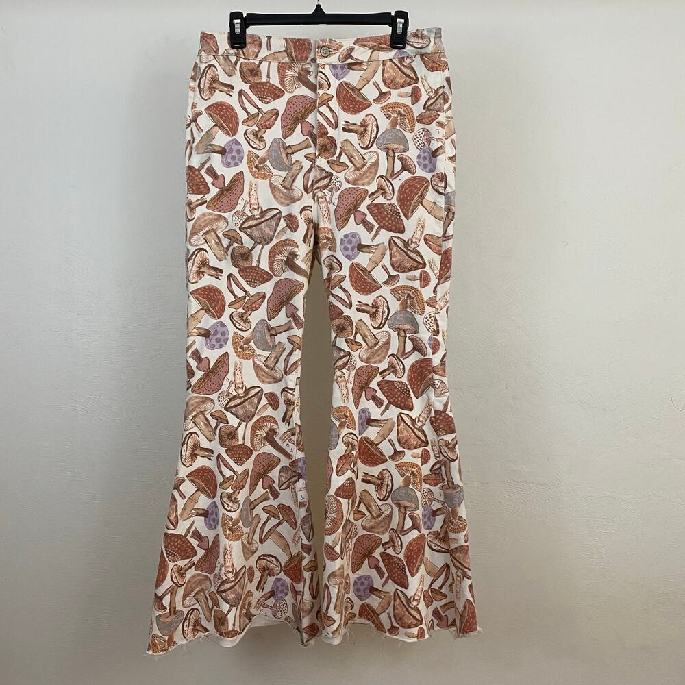 We The Free People Just Float On Printed Flare Jeans - Mushroom Magic - 32
